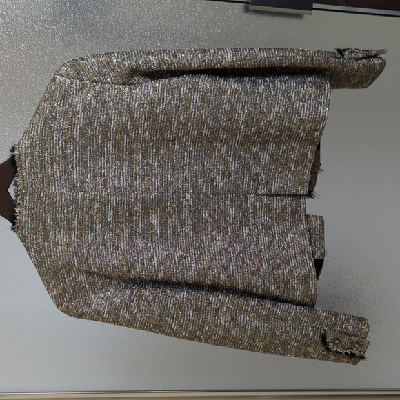 Zara Metallic Gold Tweed Jacket - Picture 4 of 5